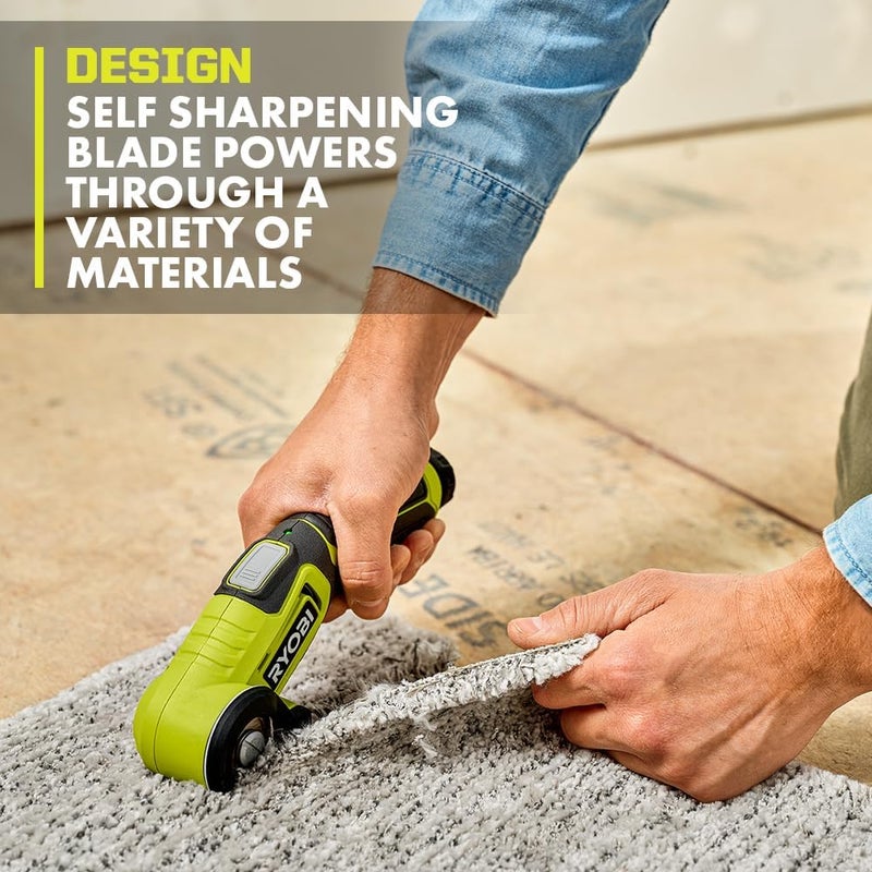 Ryobi USB Lithium Compact Scrubber Kit with 2.0 Ah Battery, USB Charging Cord, and 2 in. Medium Bristle Brush, Green - Image 3